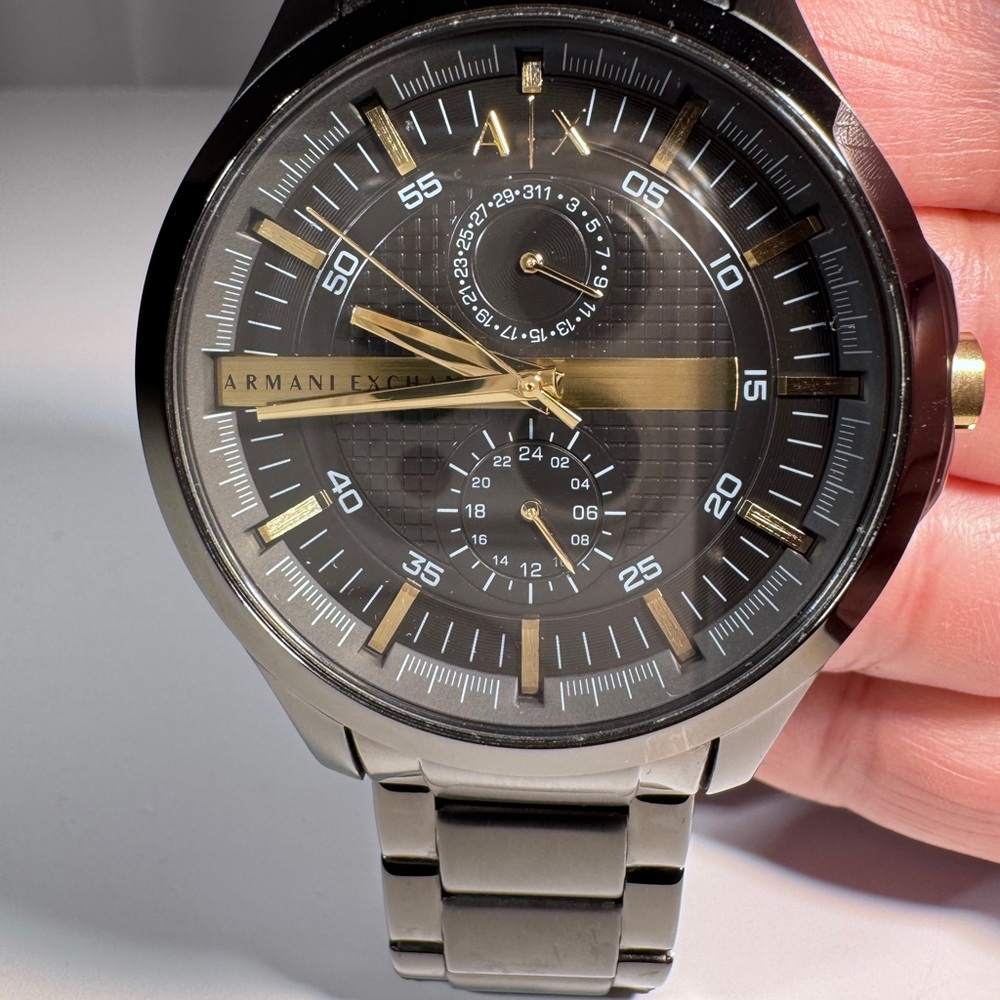 🖤 A|X Armani Exchange Men’s Chronograph Black IP Stainless Steel Watch